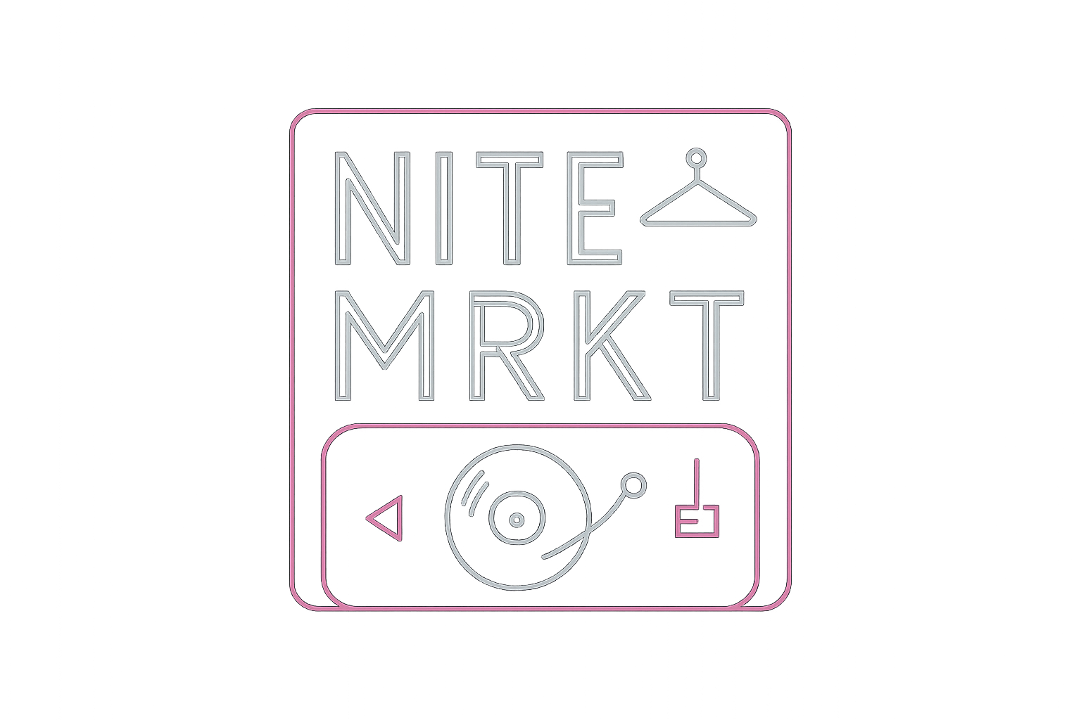 Refined Nite Mrkt background logo with NYC house music and fashion aesthetic